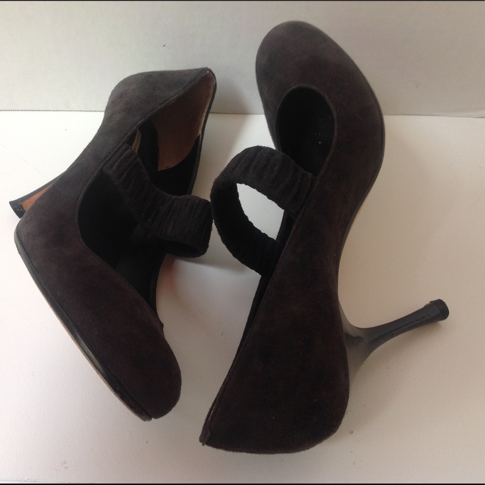 Max Studio Brown Suede Heels Chocolate Pumps Shoe